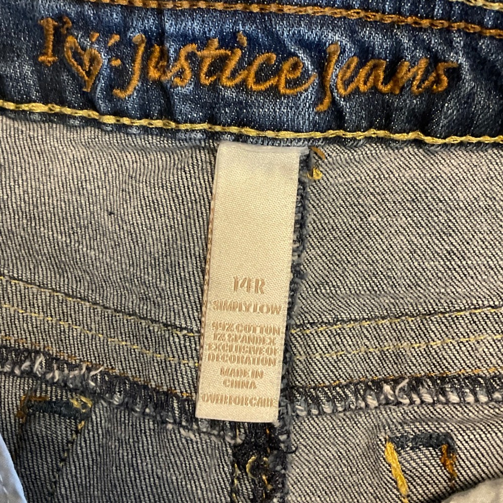 Justice Jeans Girls Blue Denim 14 regular - Picture 10 of 11